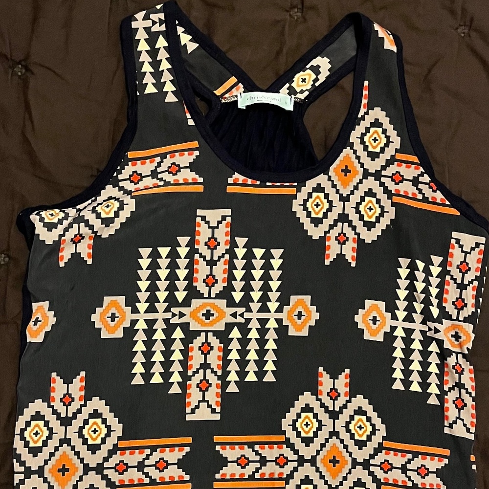 Geometric Pattern Racer Back Tank